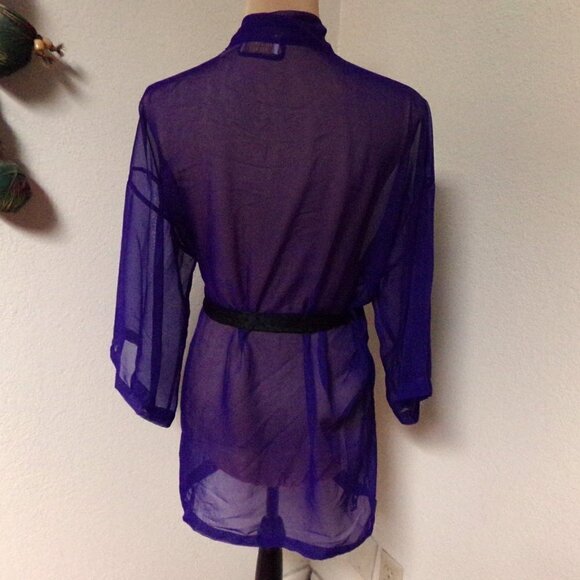 Vintage Victoria's Secret Gold Label Sheer Purple Robe - Picture 5 of 5
